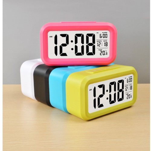 JD-05 Jam weaker Pintar jam Meja Digital LCD Alarm Kalender &amp; Sensor Suhu Weker Lampu LED Smart