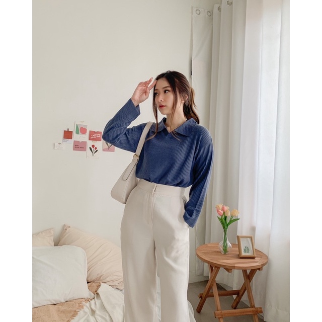 laura crop top | aeris polo knit crop | geani crop blouse