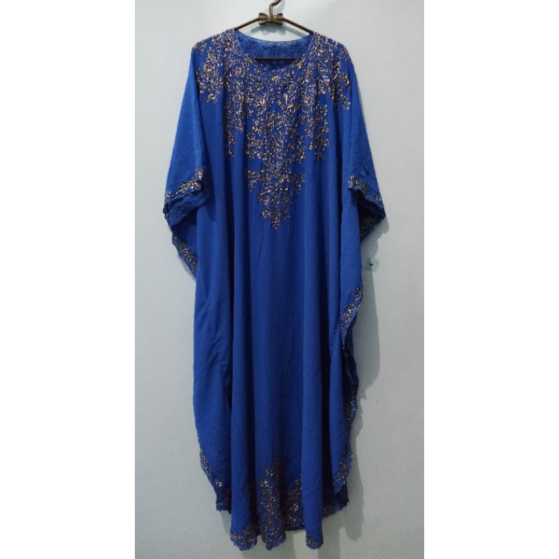 (PRELOVED) Kaftan gemini by megastore warna biru elektrik tanpa payet