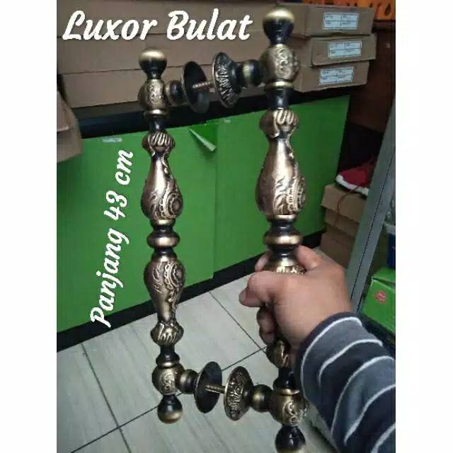 Handle Tarikan Pintu Rumah Minimalis Kuningan Antik Murah 43cm Bulat