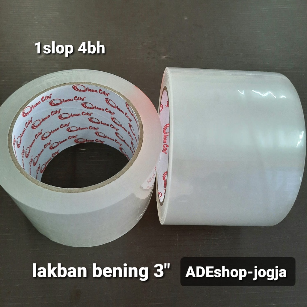 

lakban bening opp 3" 3 inch in isolasi selotip clear tape 72 mm x 100 yard