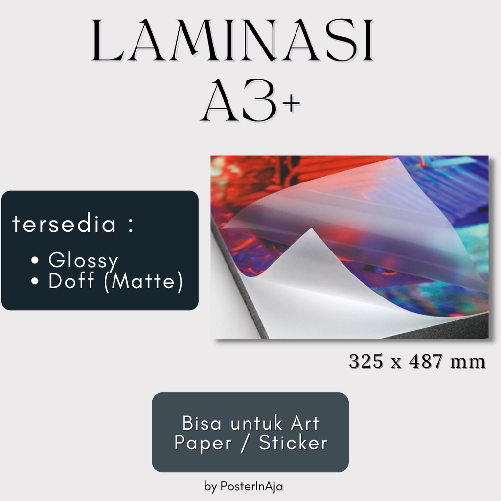 

Laminasi Panas Doff Matte / Glossy untuk Kertas Bahan ukuran A3+