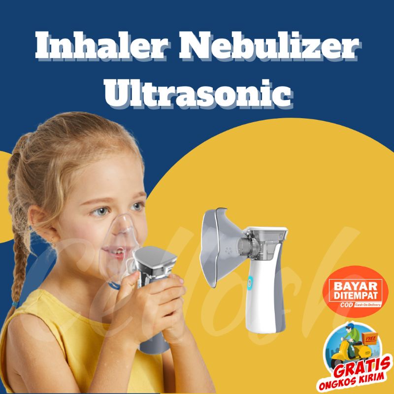 Inhaler Nebulizer Ultrasonic Portabel Alat Terapi Pernafasan Asma Mesin Uap Anak Dewasa