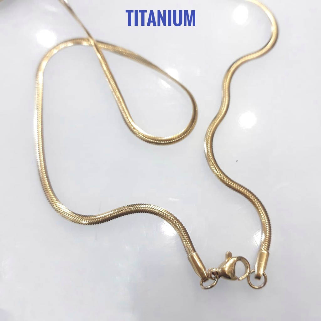 [murah] kalung titanium model gepeng antikarat