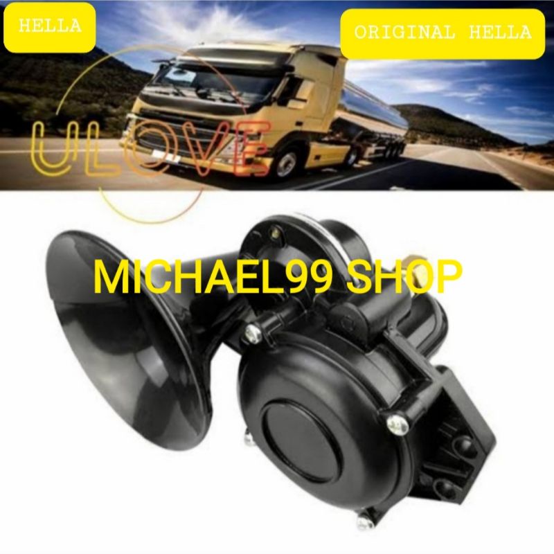 KLAKSON TRUCK SCANIA VOLVO 12V - 24V ORIGINAL HELLA AIR HORN ANGIN