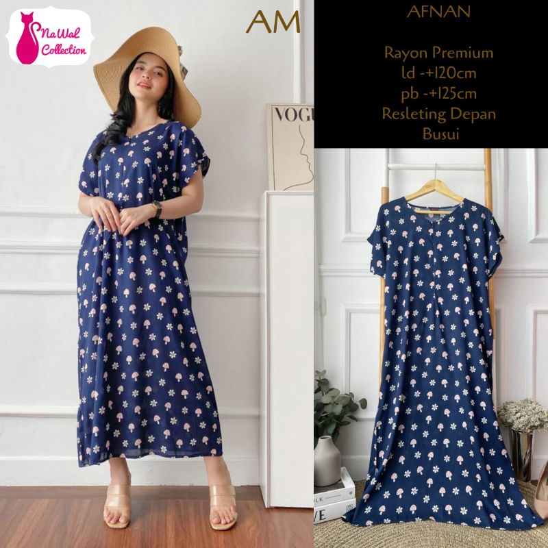 afnan / dress rumahan nyaman / daster jumbo bahan rayon premium / home dress / dress busui friendly