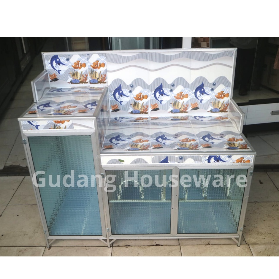 Rak Kompor KramikKaca 3P Magic Com | Rak Kompor | Rak piring Modern | Lemari Piring | Lemari Serbagu