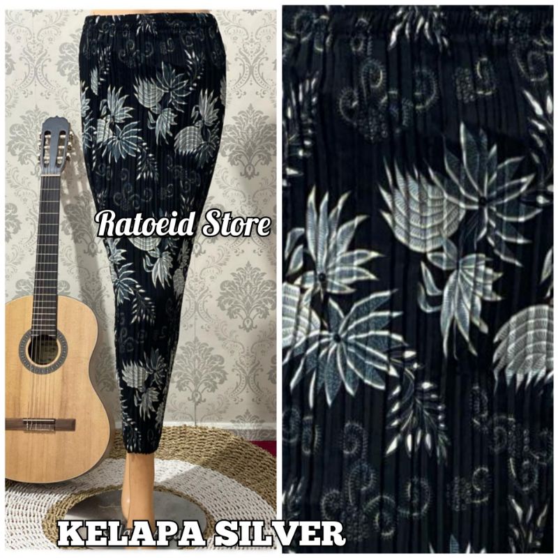 [200 Motif - Part 01] Rok Plisket Batik Panjang / Rok Batik / Rok Kebaya / Rok Wisuda / Bawahan Kebaya / Bawahan Batik / Rok Kondangan / Rok Pengantin / Rok Akad / Rok Lamaran / Rok Span / Rok Prisket Batik Jumbo Batik Production Original By Ratoeid Store-NO.37 Kelapa silver