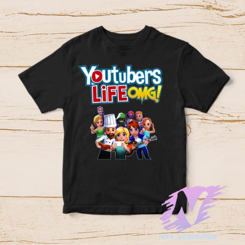 kaos YouTubers life OMG kaos anak mobile