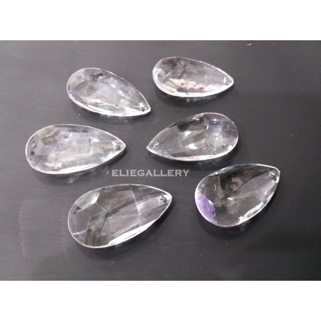 Bandul Kristal Oval / Bandul Crystal Aklirik Oval Roncean Kristal Manik-Manik / Gantungan Roncean