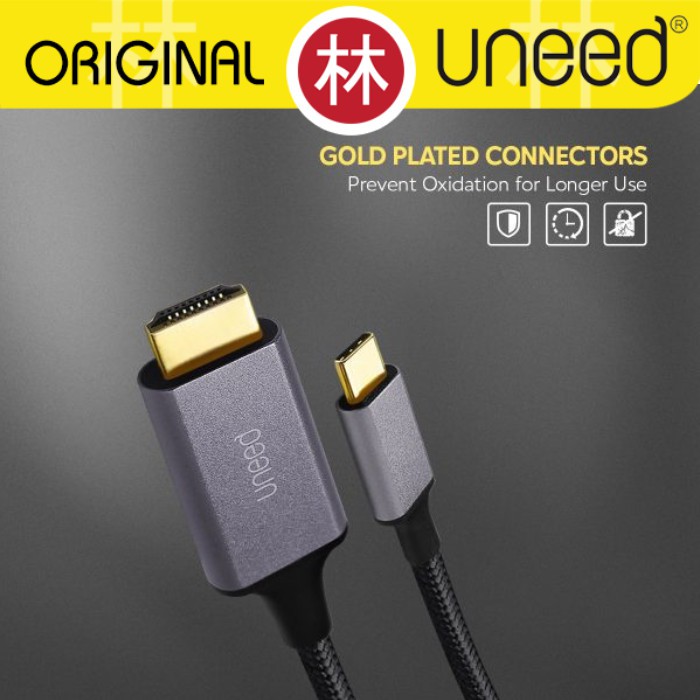 Uneed UCB302CH Cable Type-C To HDMI 2.0 Male Converter 4k 60hz 1.8M