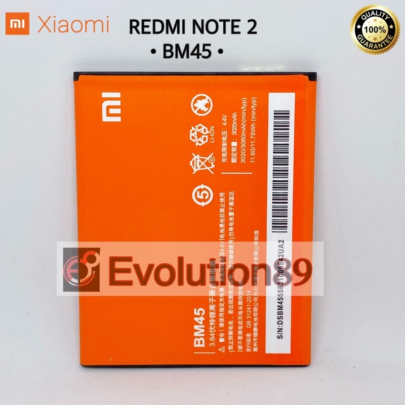 Baterai BM45 Batre  Xiaomi Redmi note 2 ORIGINAL Batre BM 45