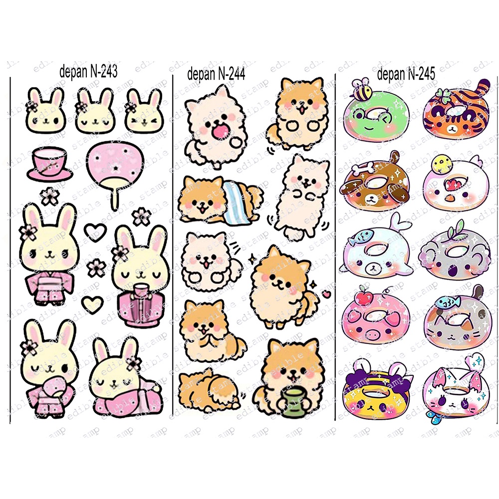 

Edible Stamp Stiker Makanan Edible Stiker Edible Image Edible Print Sticker Makanan N243-N245