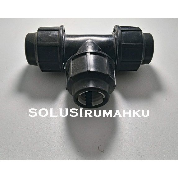 Dijual Tee Polos HDPE 1/2" T Tiga Selang ke Selang PE Hitam Selang PDAM 1/2 terbaik