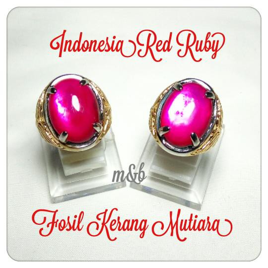 INDONESIA RED RUBY DARI FOSIL KULIT KERANG MUTIARA. CAKEP & MURAH GAN 