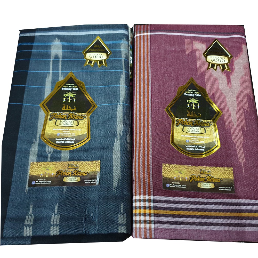 Sarung Tenun Pohon Korma Songket Kembang Kerapatan 9000 Benang