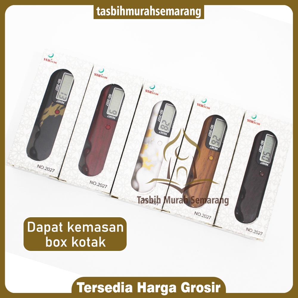 Tasbih Digital Marmer Kayu (FREE Tali dan Baterai)