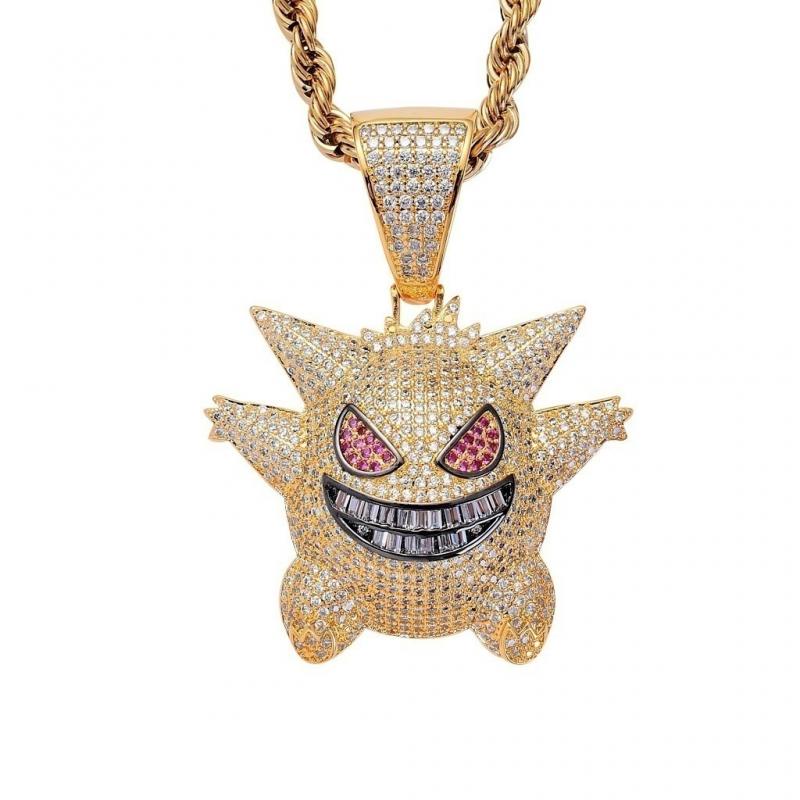 Kalung Liontin Demon Elf Zircon Gaya Hip Hop Rock Untuk Pria