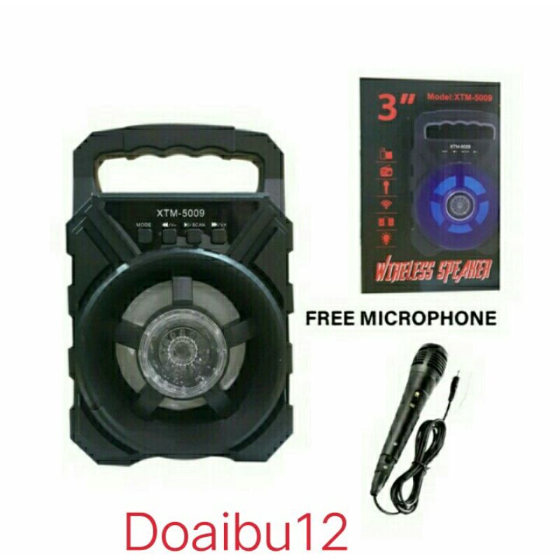 Cod//Bayar ditempat speaker Bluetooth Portable Free mic karaoke