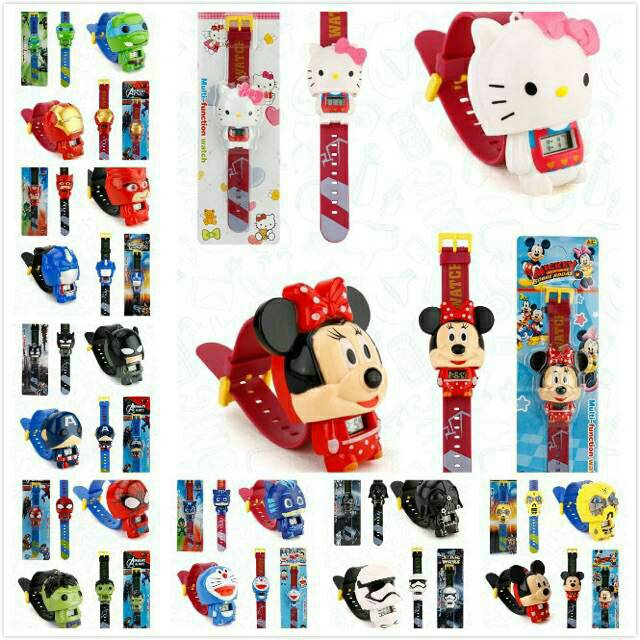 Cod Bayar Tujuan Jam Tangan Anak-Anak Character Multifunction Rubber Digital