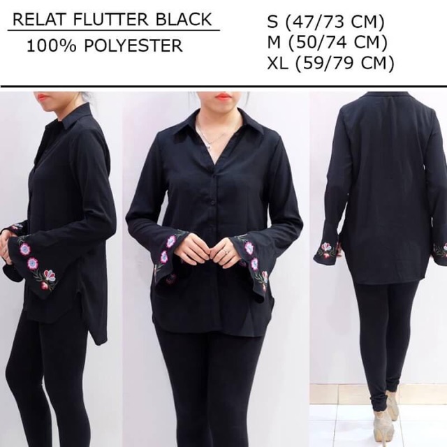 Branded Relavity flutter black blouse