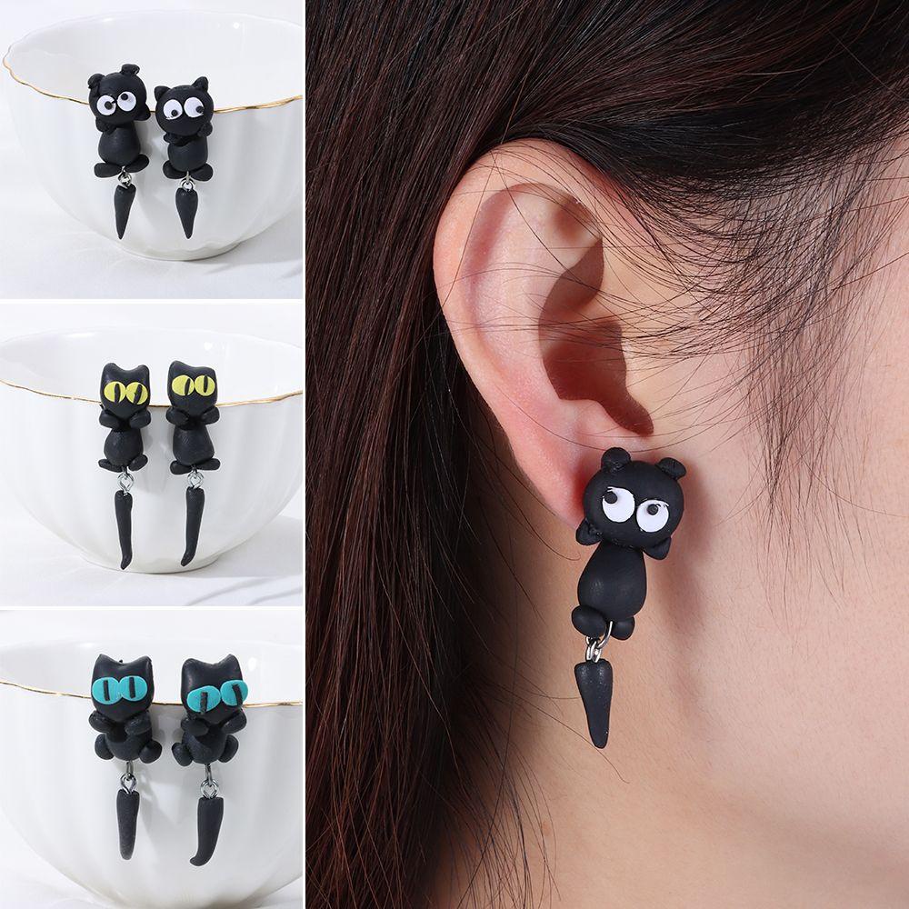 Lily Handmade Cat Earring Hadiah Aksesoris Fashion Perhiasan Telinga Stud Earrings