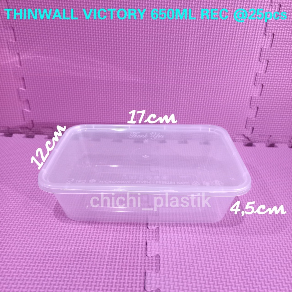 Thinwall food container 650ml victory/ Kotak Makan Bening / Mangkok plastik / Mangkok