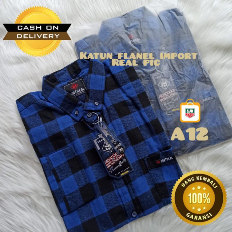 Kemeja Flanel Pria Ninety Nine Original Slim Fit A12