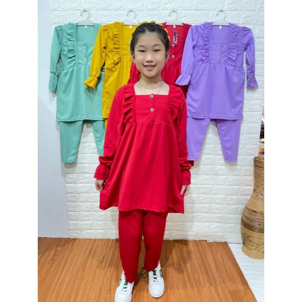 Baju stelan anak Baju muslim anak Baju tidur anak Dress anak perempuan 7-13tahun