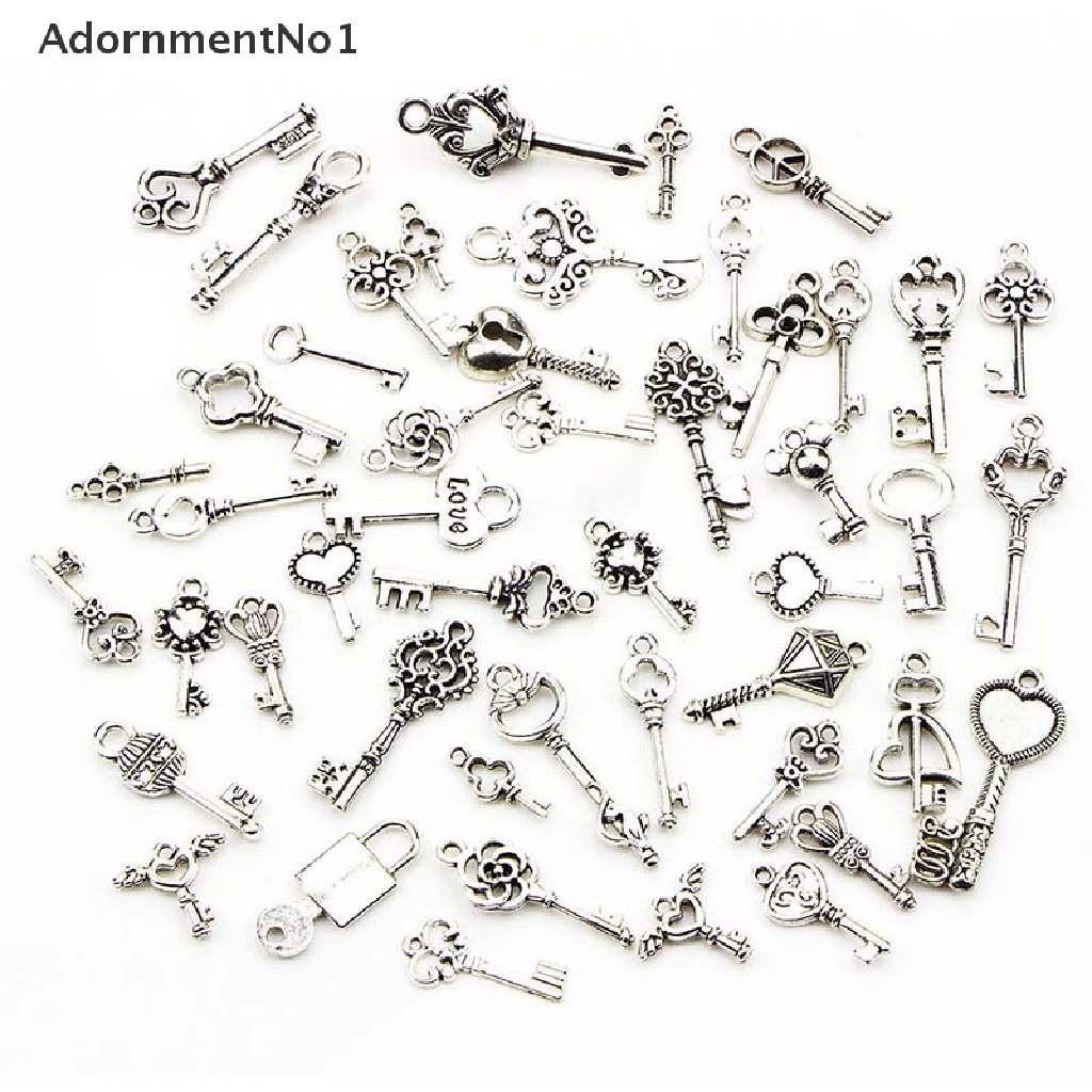 (AdornmentNo1) 50pcs Liontin Bentuk Kunci Model Tibet / Antik Untuk DIY Perhiasan