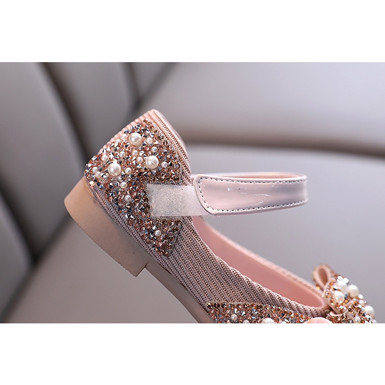 SH19-Sepatu Pesta Anak Perempuan Import Blink Crystal Belt