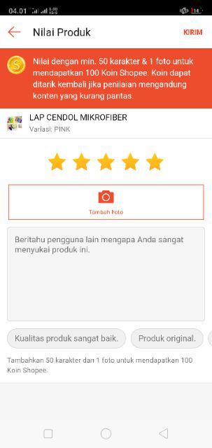 Lap Cendol Mikrofiber