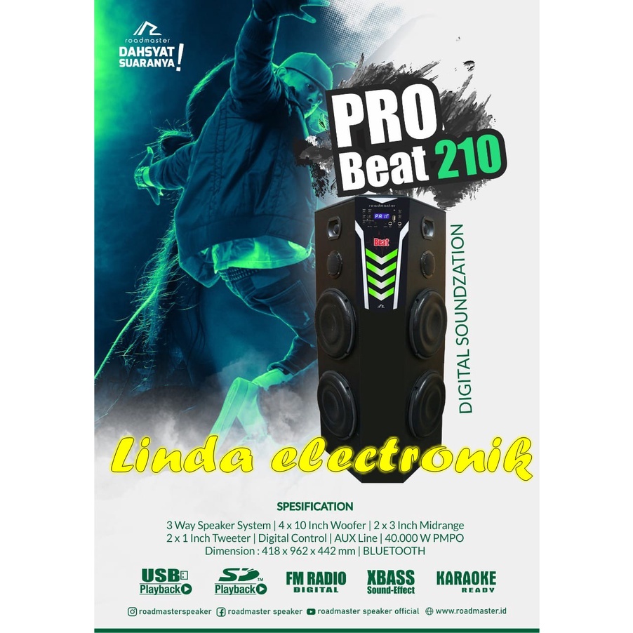 speaker aktif roadmaster pro beat 210 10 inch digital garansi resmi