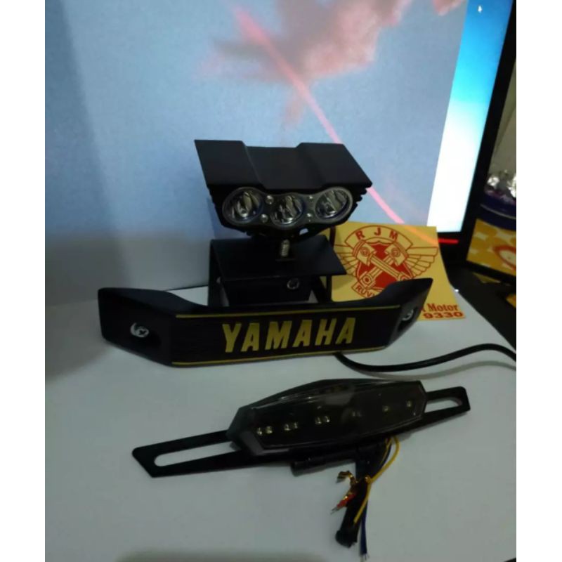 Paket Hemat Owl 3 LED Mini Breket Kumis Yamaha Gold Plus Stop Rx-King RX S RX K Byson Full Set