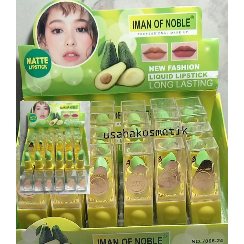 LIPSTICK LIQUID  MATTE IMAN OF NOBLE LONG LASTING AVOCADO H/BOX NO.7066-24