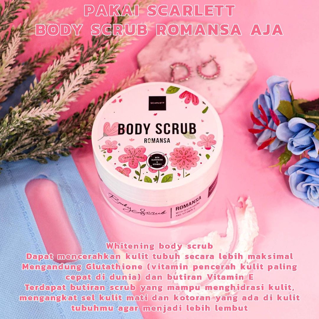 SCARLETT BRIGHTENING BODY SCRUB lulur mandi 100% original