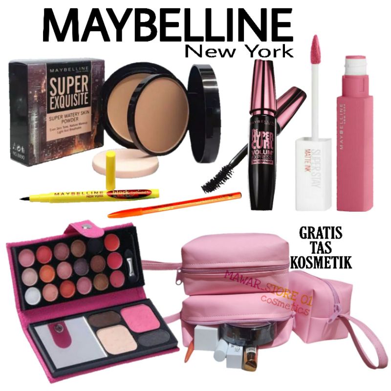 Paket kosmetik Maybelline Lengkap 6 in 1 / Make Up Maybelline Lengkap 6 in 1