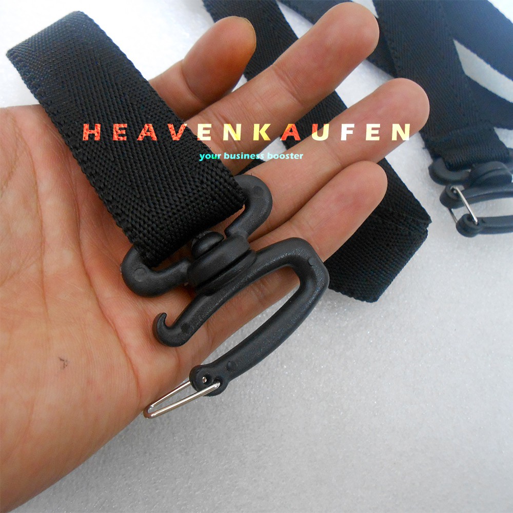 Strap Tas Pria / Tali Selempang Tas Pria Lebar 2,5 cm Hitam Kait Bentuk Huruf S