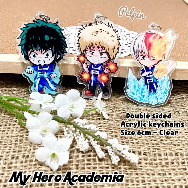 my Gantungan kunci Boku NO HERO ACADEMIA todoroki shoto deku midoriya izuku clear 6cm besar anime