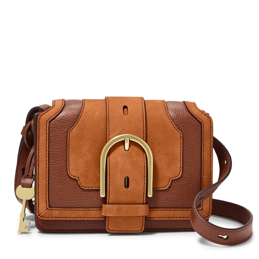 Fossil Wiley Crossbody Leather Caramel Colorblock ZB7963