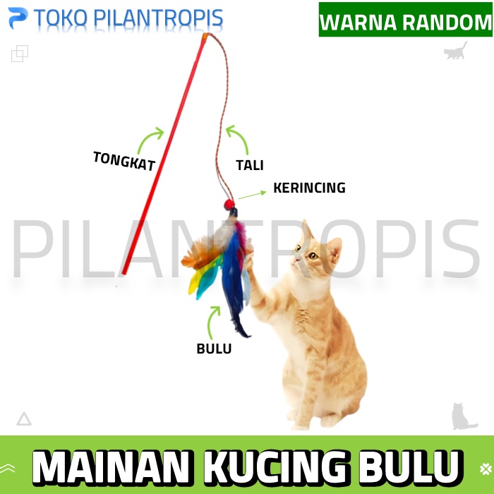 MAINAN KUCING CAT TEASER TONGKAT KUCING STIK STICK BULU LONCENG CAT TOY CAT TOYS MURAH