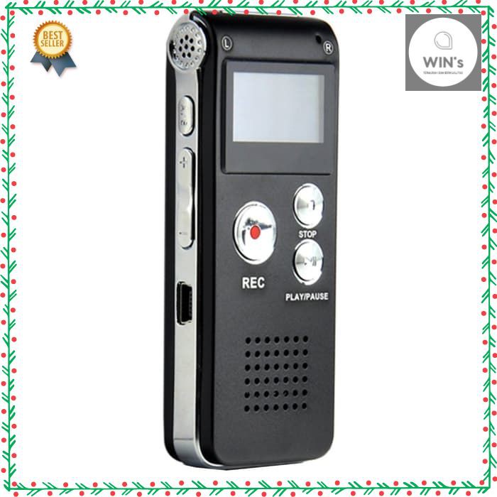 C601 Digital Voice Recorder Alat Perekam Suara MP3 player + 8GB digital packing putih abu