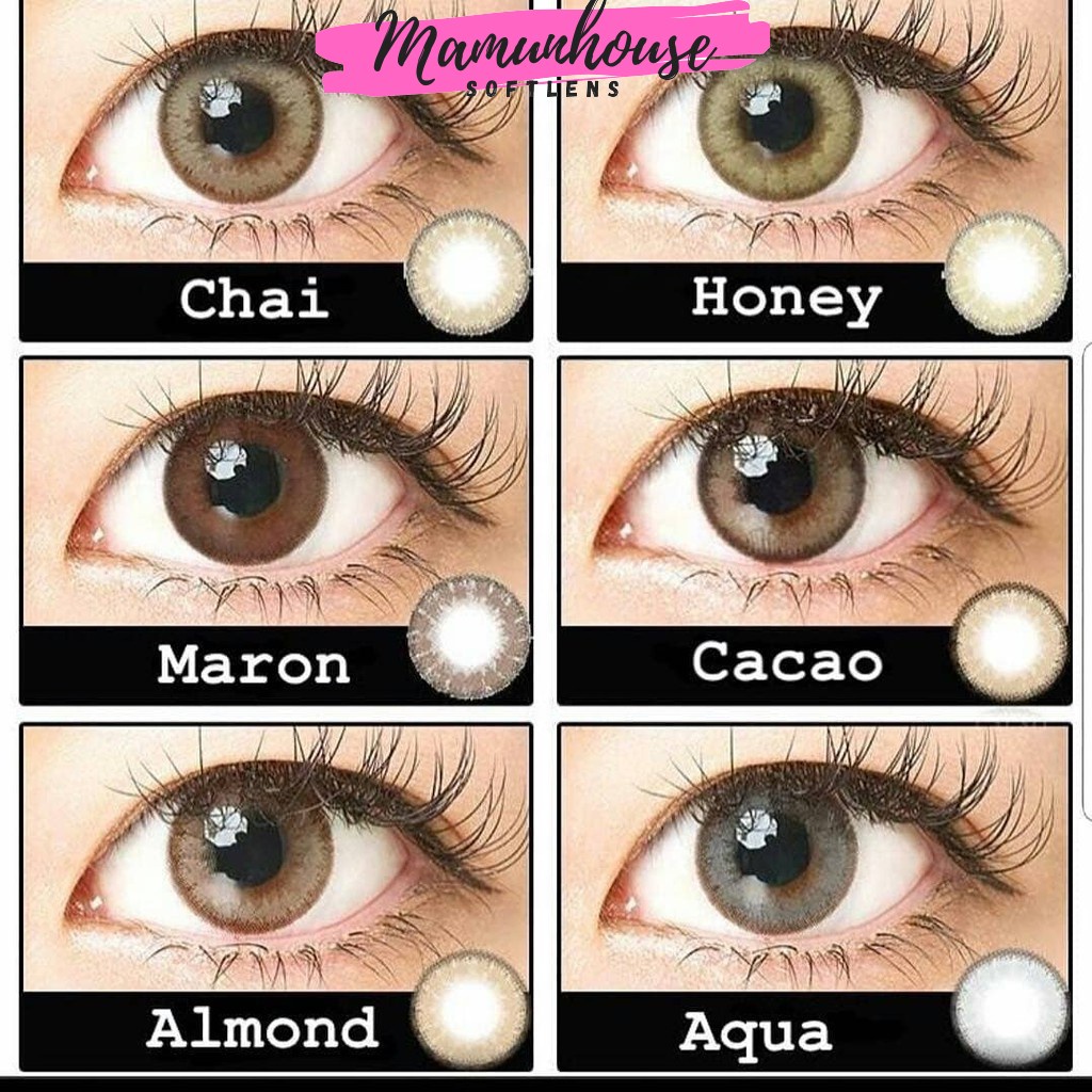 ORIGINAL EOS Luna Natural Softlens Warna Cacao Almond Chai Aqua Honey Maroon Soflen Soft lens