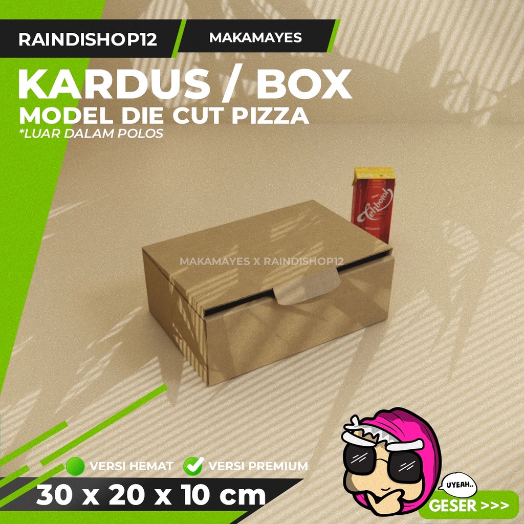 BOX 30 X 20 X 10 CM KARDUS DIE CUT PIZZA KEMASAN PACKAGING KADO