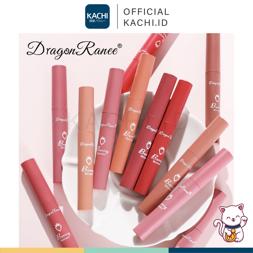 KACHI - DRAGON RANEE Berry Mousse Lipstick Lip Matte Waterproof Last Long Lipstik Buah DR002