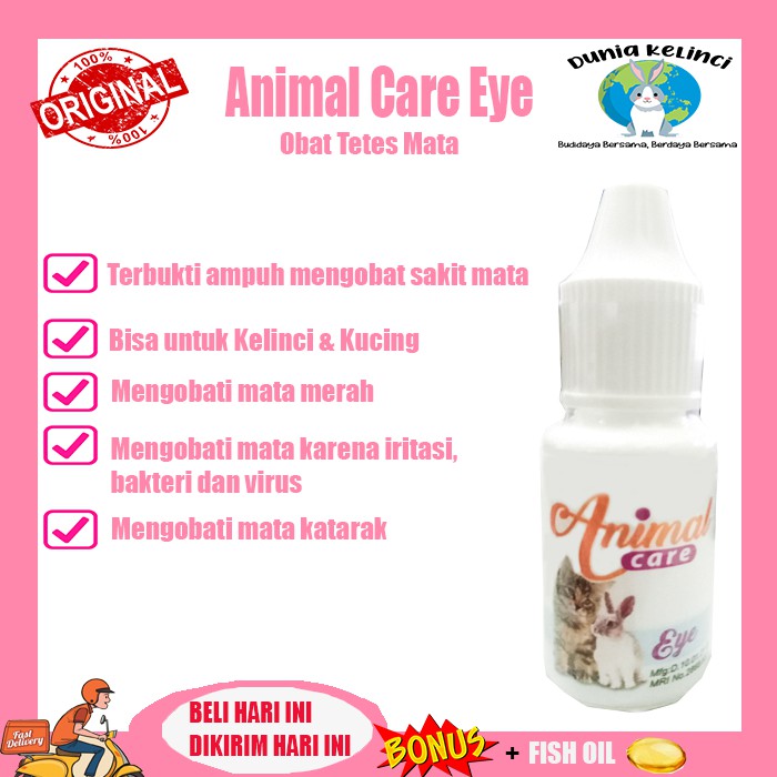 OBAT TETES MATA KELINCI KUCING ANIMAL CARE MATA BERAIR MERAH BENGKAK BELEKAN