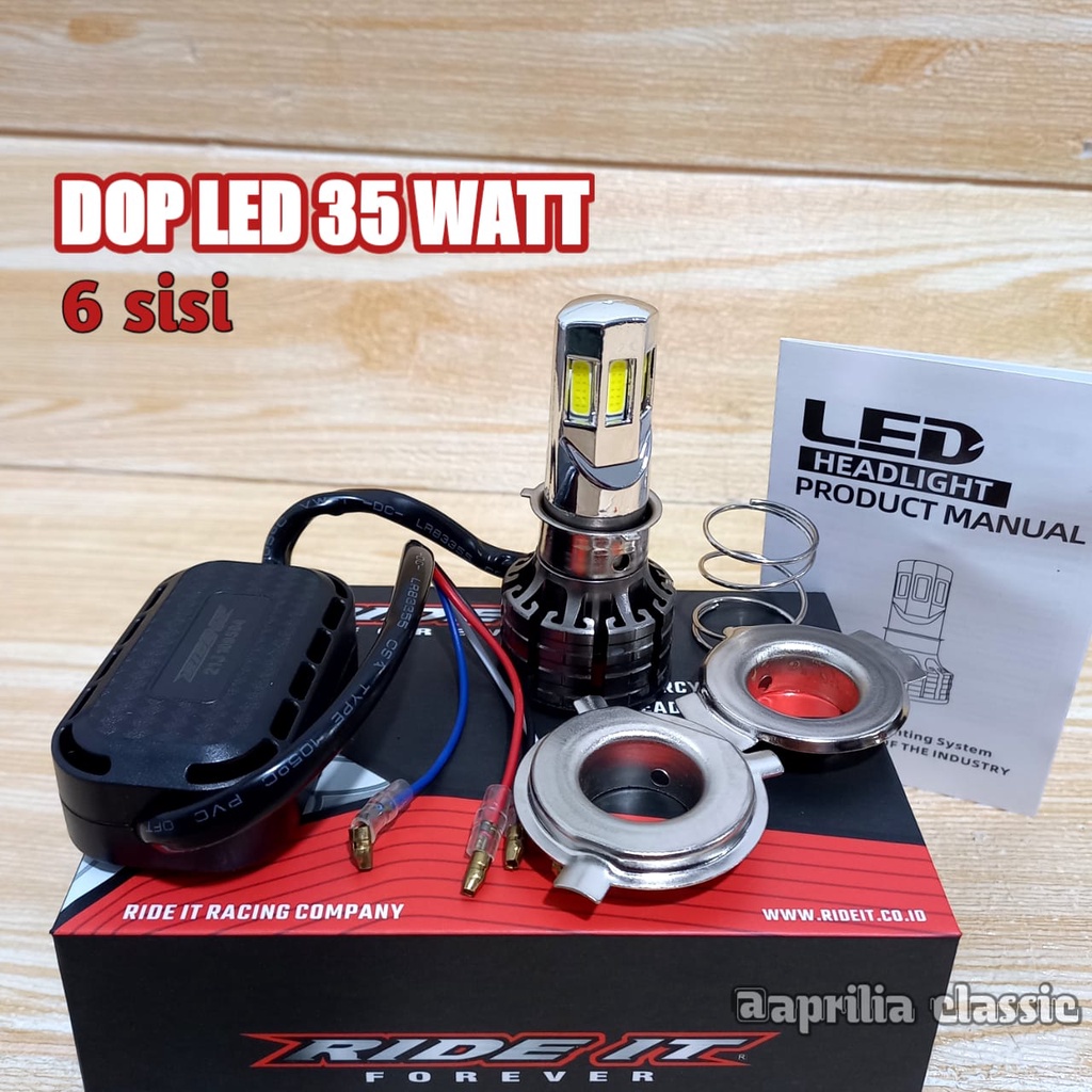 Dop Lampu depan Bohlam LED 6 Sisi 35W 6 Mata AC DC Kipas Universal Ride IT