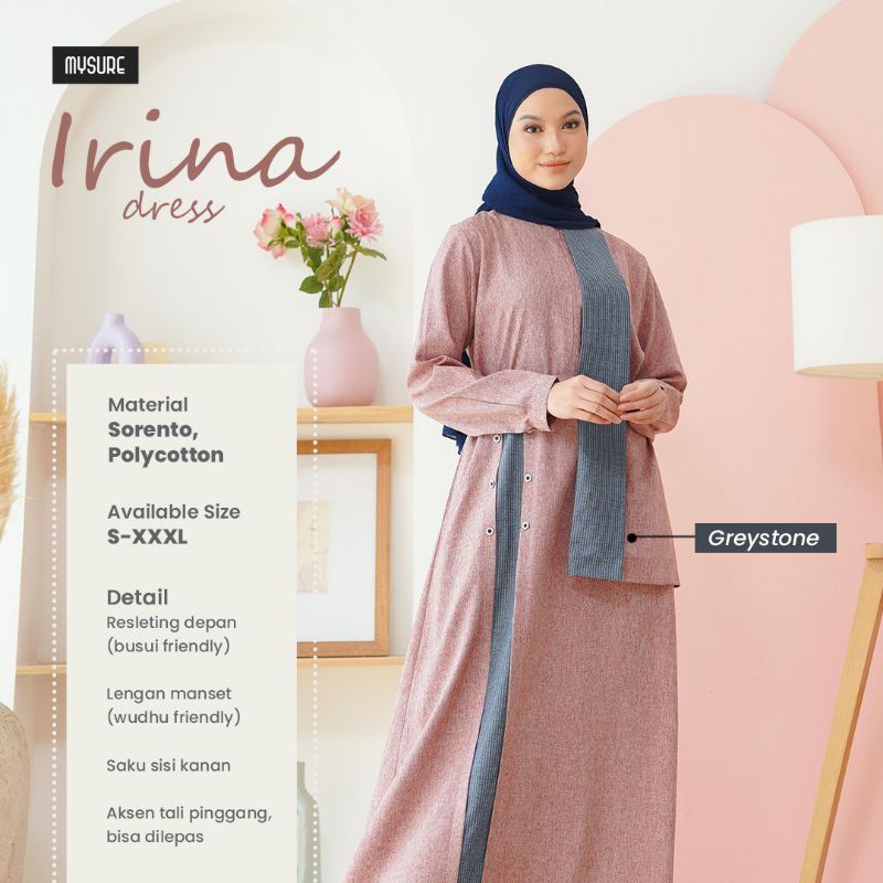 GAMIS IRINA DRESS GREYSTONE &amp; LATTE • MYSURE