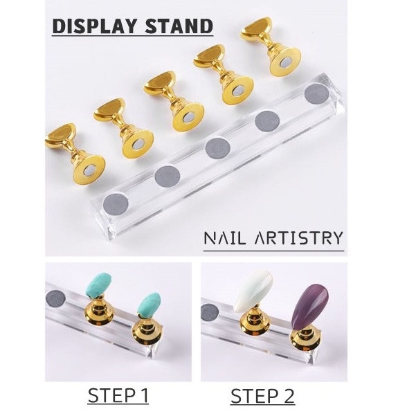 Pretty 5Pcs Holder Display Kutek Gel Magnetik untuk Latihan/Nail art Display Stand