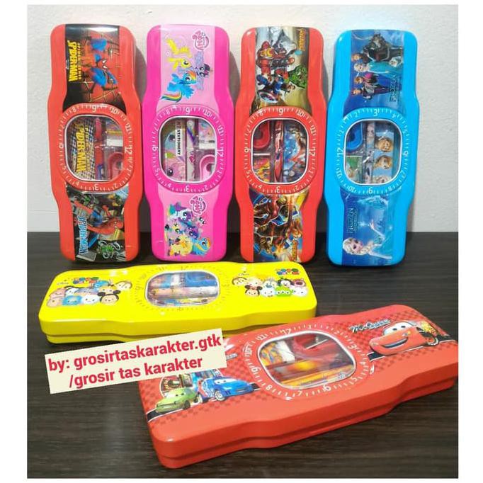 

Tempat Pensil Anak Kaleng Set Alat Tulis Karakter Pony Frozen Avengers